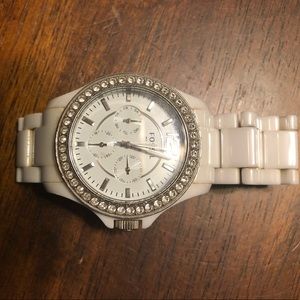 White ceramic Fossil watch